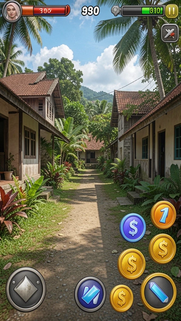 banteng69 - Tangkapan layar menampilkan karakter utama dalam aksi di level menantang.